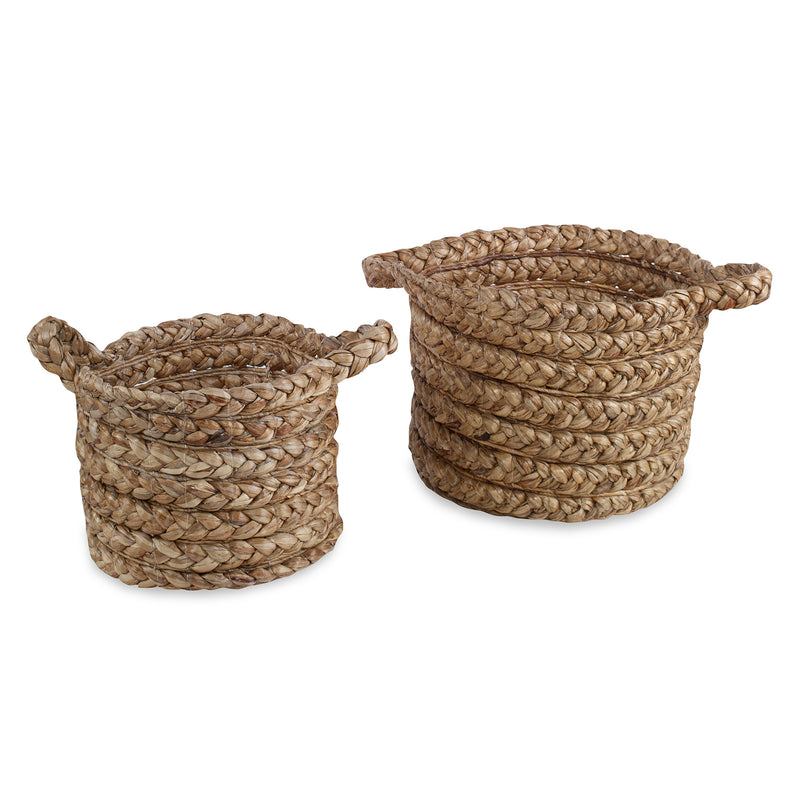 Moore Baskets Natural and Dark Brown - Set of 2 Flatshot Image 1