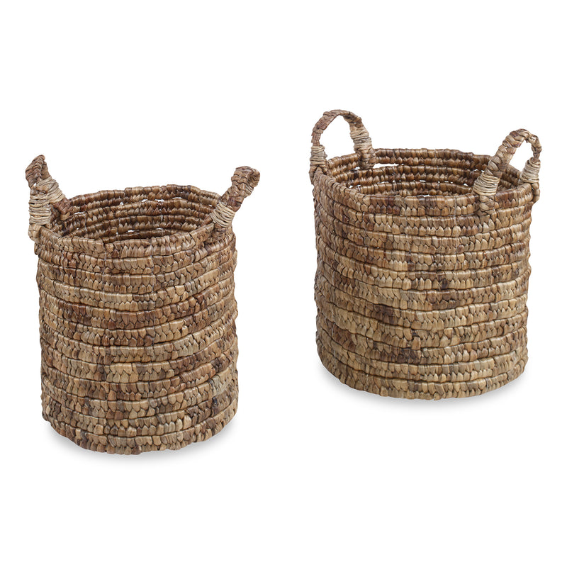 Watters Baskets Natural and Dark Brown - Set of 2 Flatshot Image 1