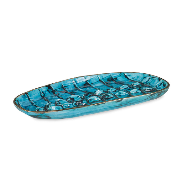 Rosa Tray Turquoise / Gold and Teal Flatshot Image 1