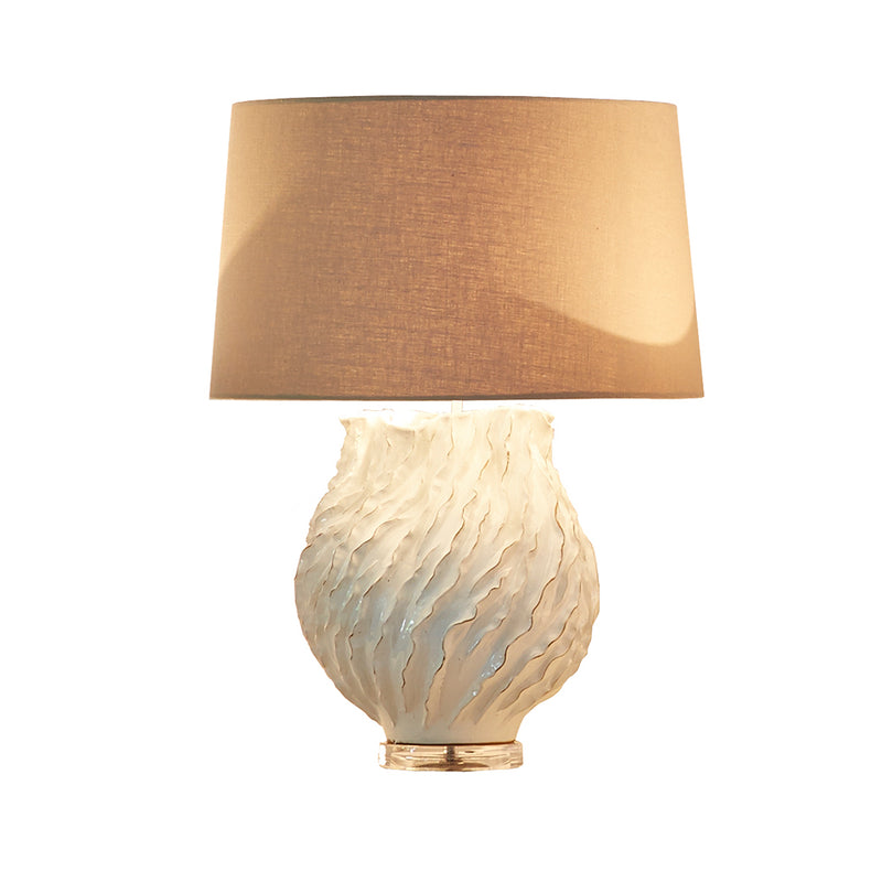 Heather Table Lamp White / Gold and Medium Brown Flatshot Image 1