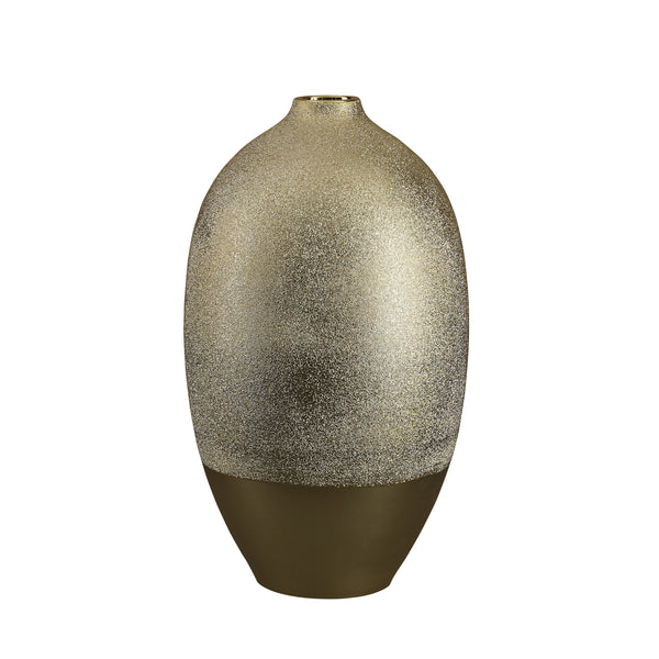 Ebersole Vase Gold and Dark Gray Flatshot Image 1