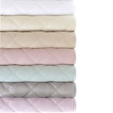 Quilted Silken Solid Robin'S Egg Blue Coverlet