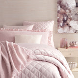 Quilted Silken Solid Slipper Pink Coverlet