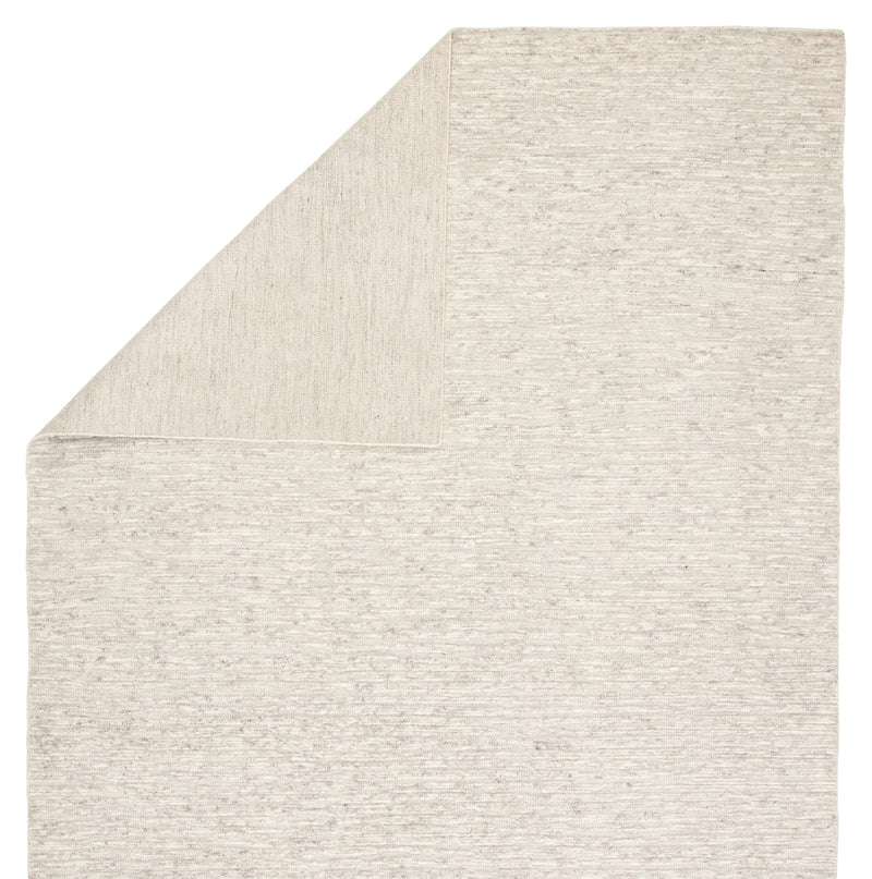 Basin Hand-Knotted Solid Ivory + Gray Area Rug