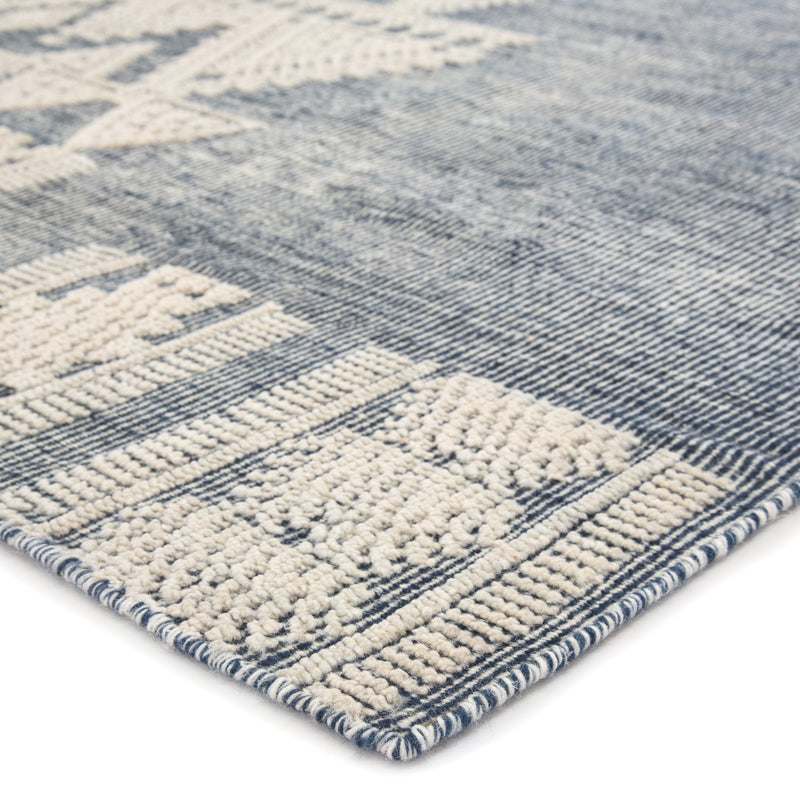 Torsby Hand-Knotted Tribal Blue & Ivory Area Rug