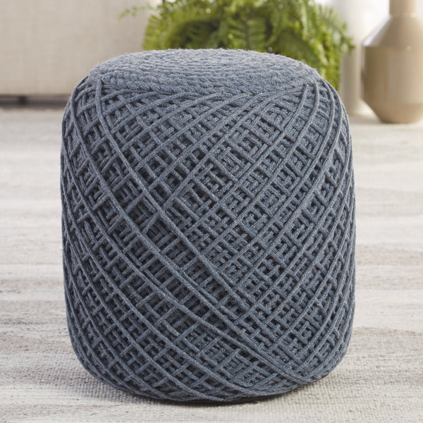 lykke indoor outdoor solid pouf in slate by jaipur living 2