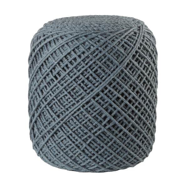 lykke indoor outdoor solid pouf in slate by jaipur living 1