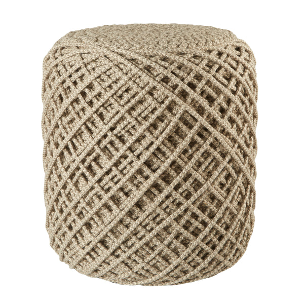 lykke indoor outdoor solid pouf in taupe by jaipur living 1