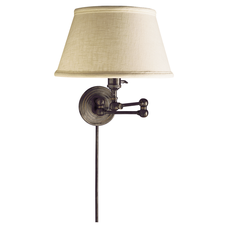 Boston Swing Arm with Linen Shade by Chapman & Myers