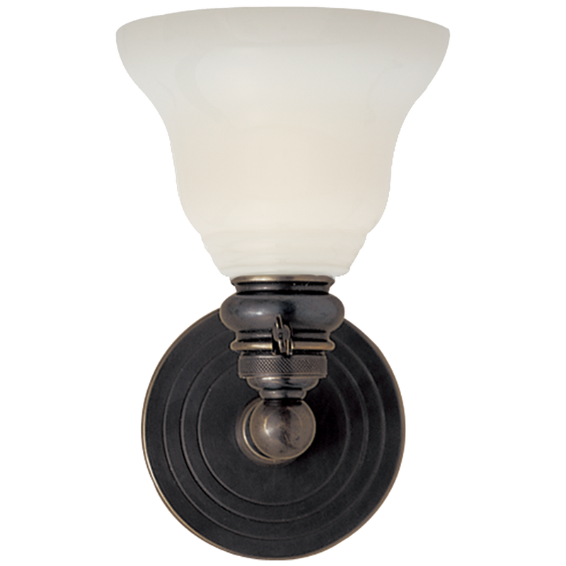 Boston Functional Single Light with White Glass by Chapman & Myers