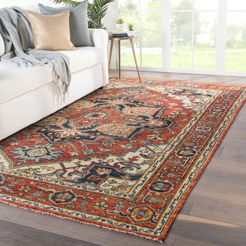 Willa Hand-Knotted Medallion Red & Multicolor Area Rug