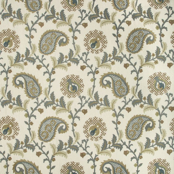 Saudade Paisley Fabric in Dried Thyme