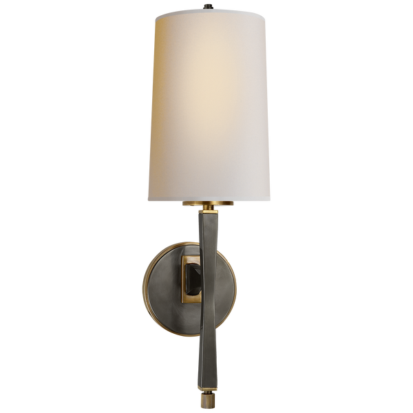 Edie Sconce in Bronze with Brass with Natural Paper Shade
