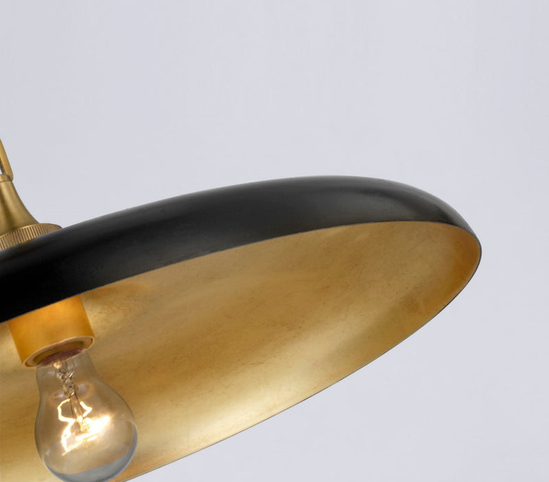 Thomas O'Brien for Visual Comfort Signature Piatto Large Pendant in  Hand-Rubbed Antique Brass with Plaster White Shade