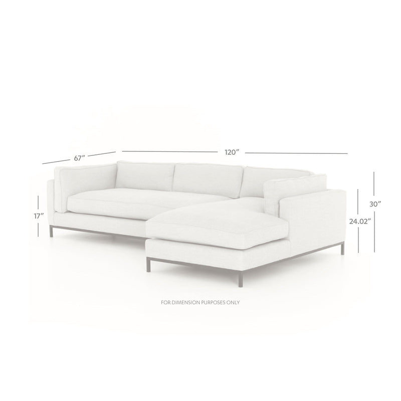 Grammercy 2 Pc Chaise Sectional In Bennett Moon