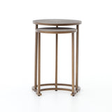 Shagreen Nesting Table In Antique Brass