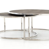 Shagreen Nesting Coffee Table in Stainless by BD Studio