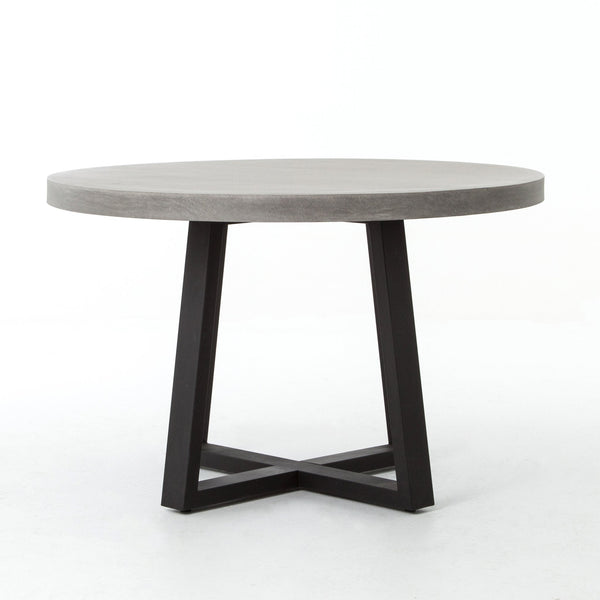 Large Cyrus Round Dining Table In Black Light Grey