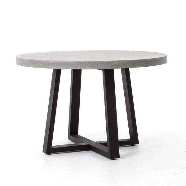 Large Cyrus Round Dining Table In Black Light Grey