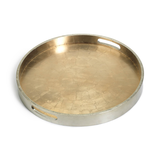 Round Antique Gold and Silver Serving Tray
