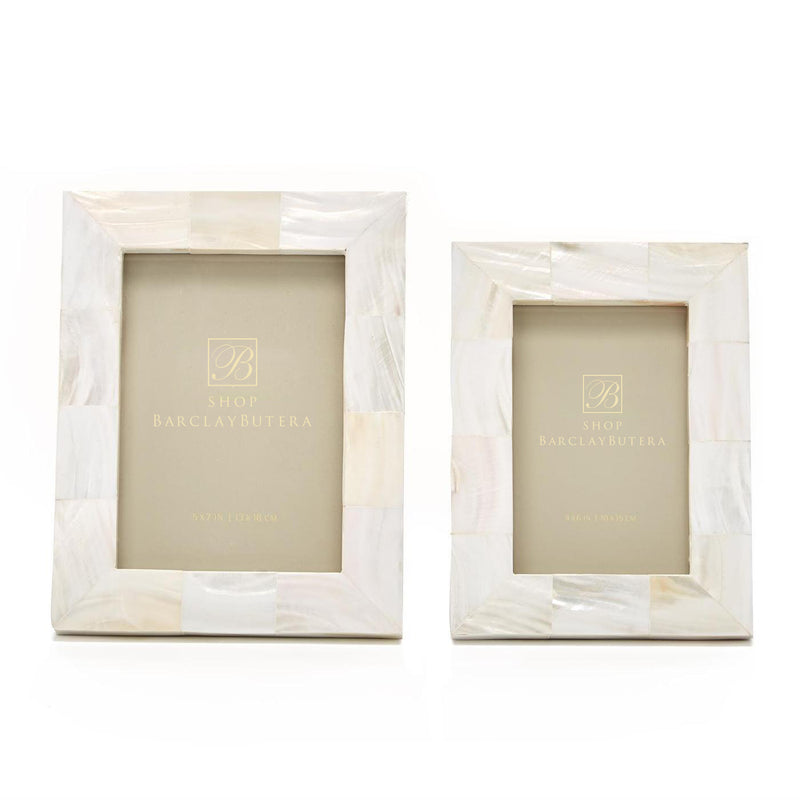 Pearly White Photo Frames, Set of 2