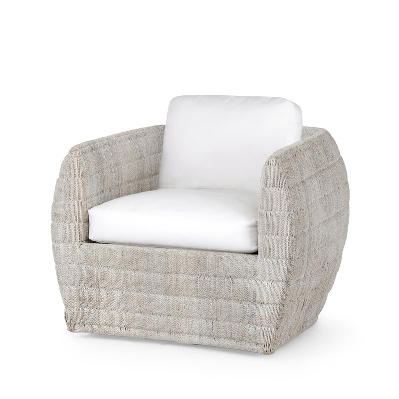 Ventura Swivel Lounge Chair, Whitewash