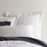 Washed Linen White Quilted Sham