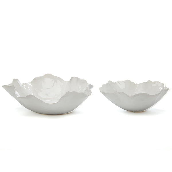 set of 2 white free form bowls design by tozai 1