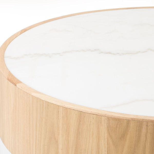 Jase White Marble Coffee Table in Various Sizes Alternate Image 1