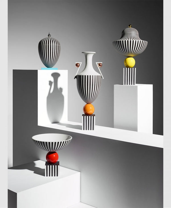 Wedgwood Tall Vase on Orange Sphere by Lee Broom