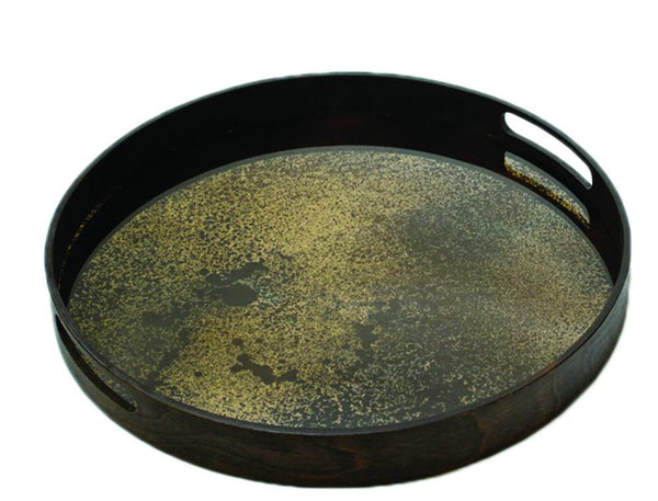 Bronze Round Mirror Tray - Small