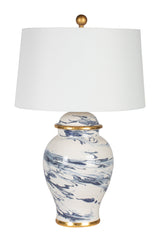 Marina Blue Marble Table Lamp