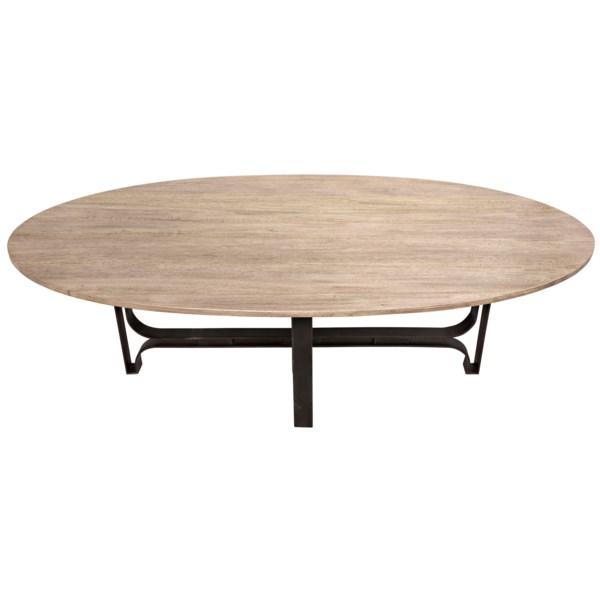 Adrien Oval Table in Walnut & Metal