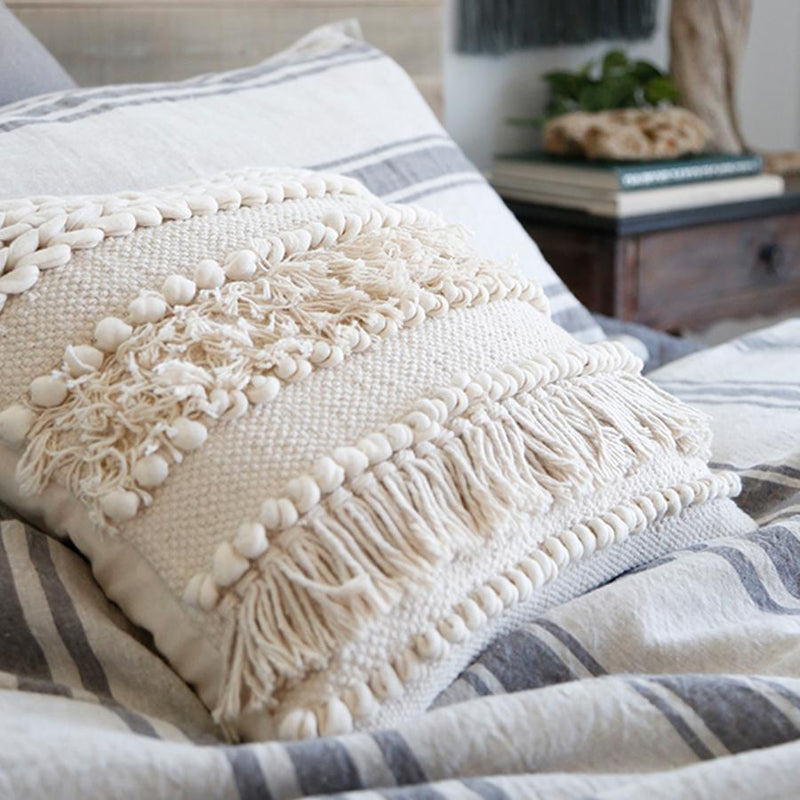 Iman Hand Woven Pillow in Ivory