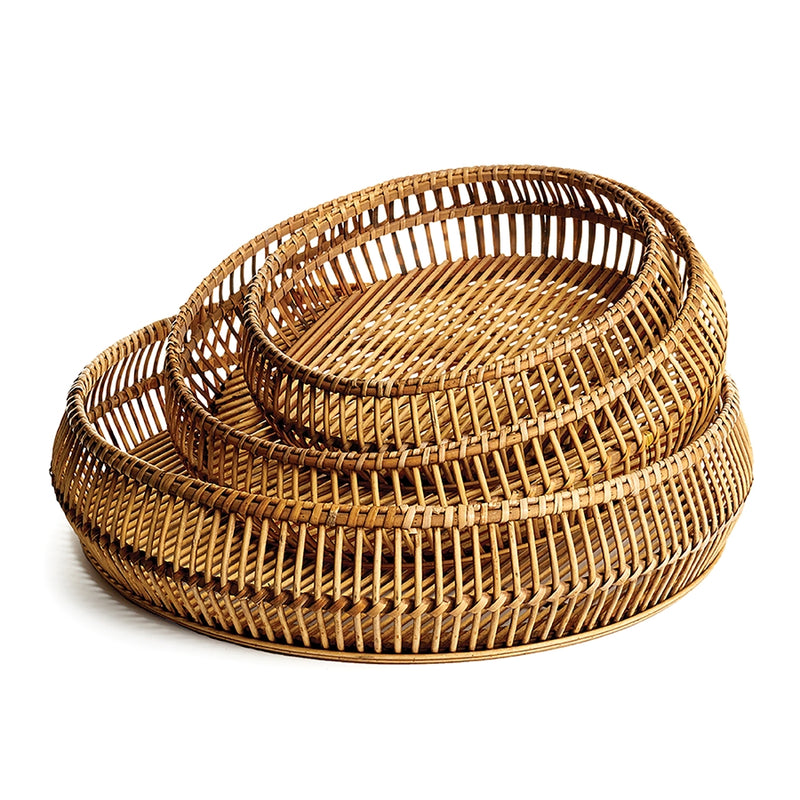 River Bamboo Round Trays, Set of 3