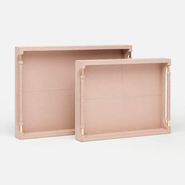 Lenora Formal Leather Trays, Set of 2