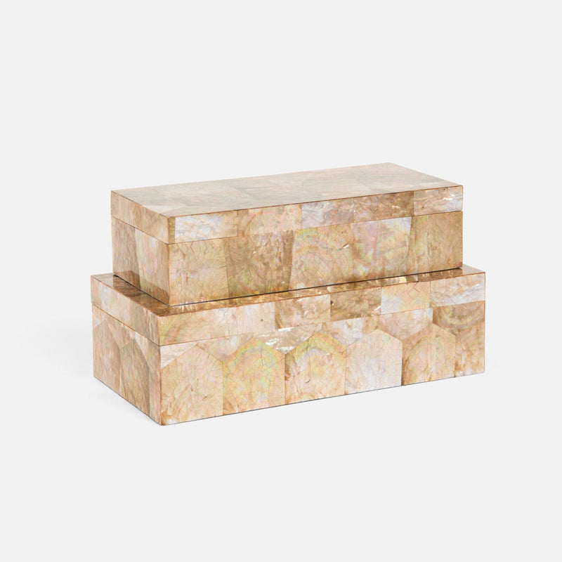Palma Pressed Shell Boxes, Set of 2