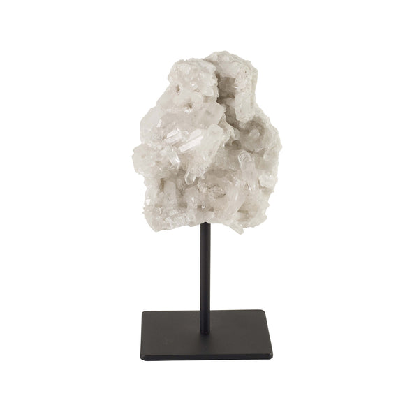 Lara Rock Crystal Sculpture Crystal and Light Gray Flatshot Image 1