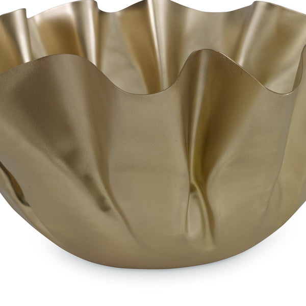 Drapery Bowl Brass and Dark Beige Alternate Image 1