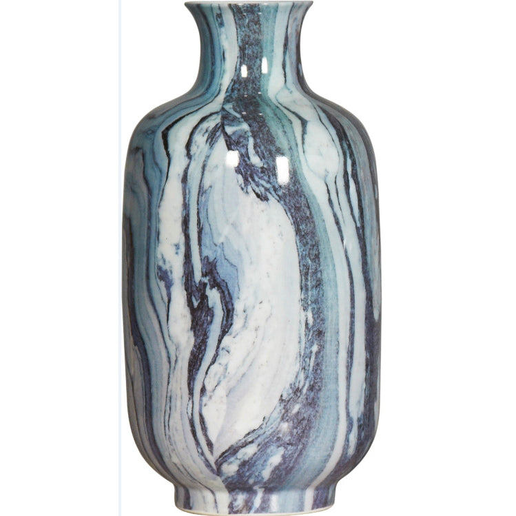 Counter Vase Blue and Dark Gray Flatshot Image 1