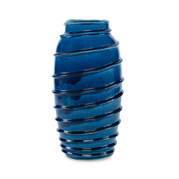 Kellie Vase Dark Blue and Dark Blue Flatshot Image 1