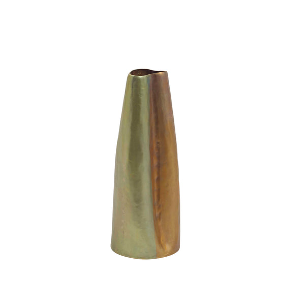 Suma Vase Polished Brass and Olive Flatshot Image 1