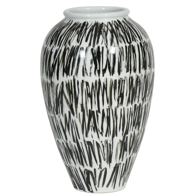 Colette Vase Black / White and Dark Gray Flatshot Image 1