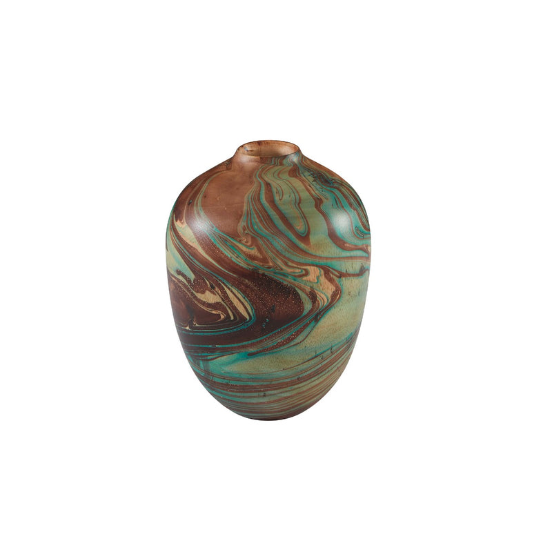 Jayden Vase Natural / Turquoise and Dark Gray Flatshot Image 1