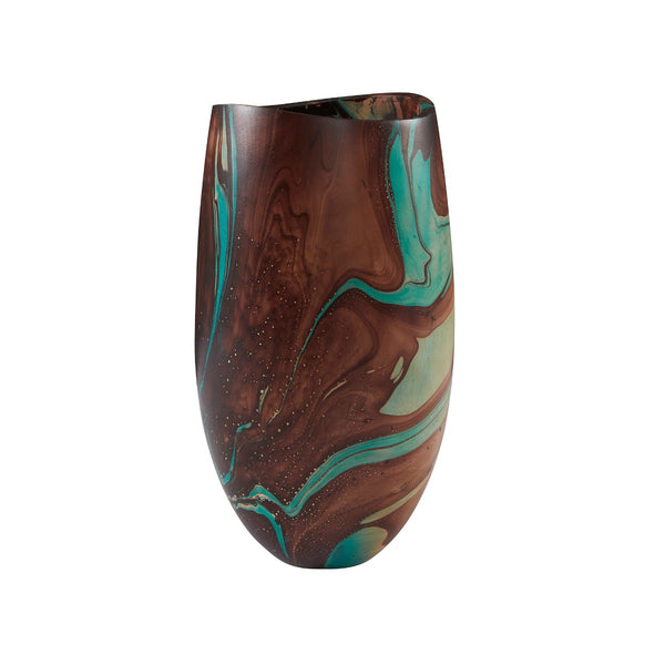 Asher Vase Natural / Turquoise and Dark Brown Flatshot Image 1