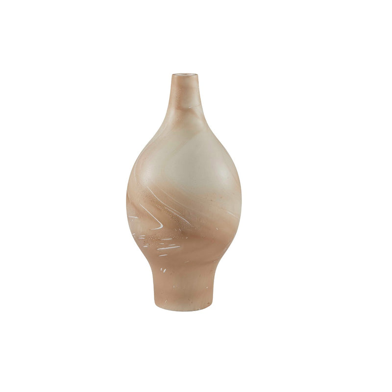 Lin Vase Light Natural and Dark Beige Flatshot Image 1