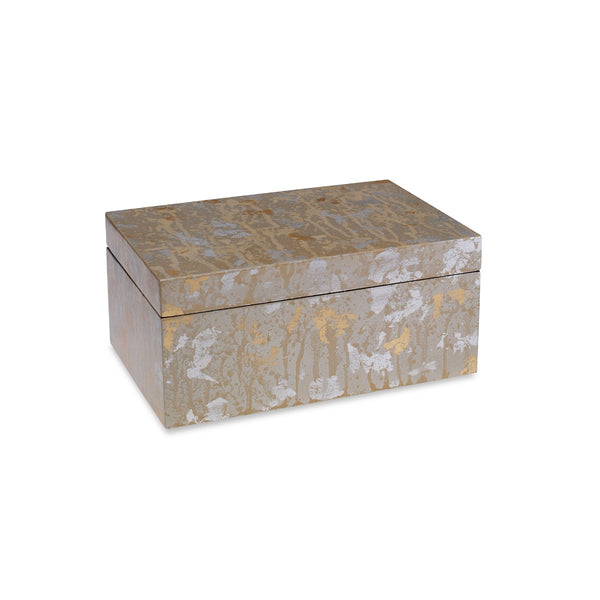 Victoria Box Gold / Silver and Medium Gray in Various Sizes Flatshot Image 1