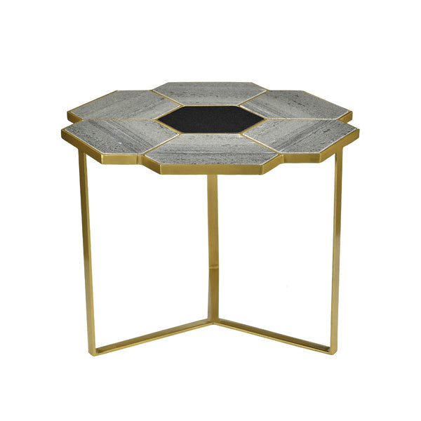 Abbett Side Table Brass / Grey Flatshot Image 1