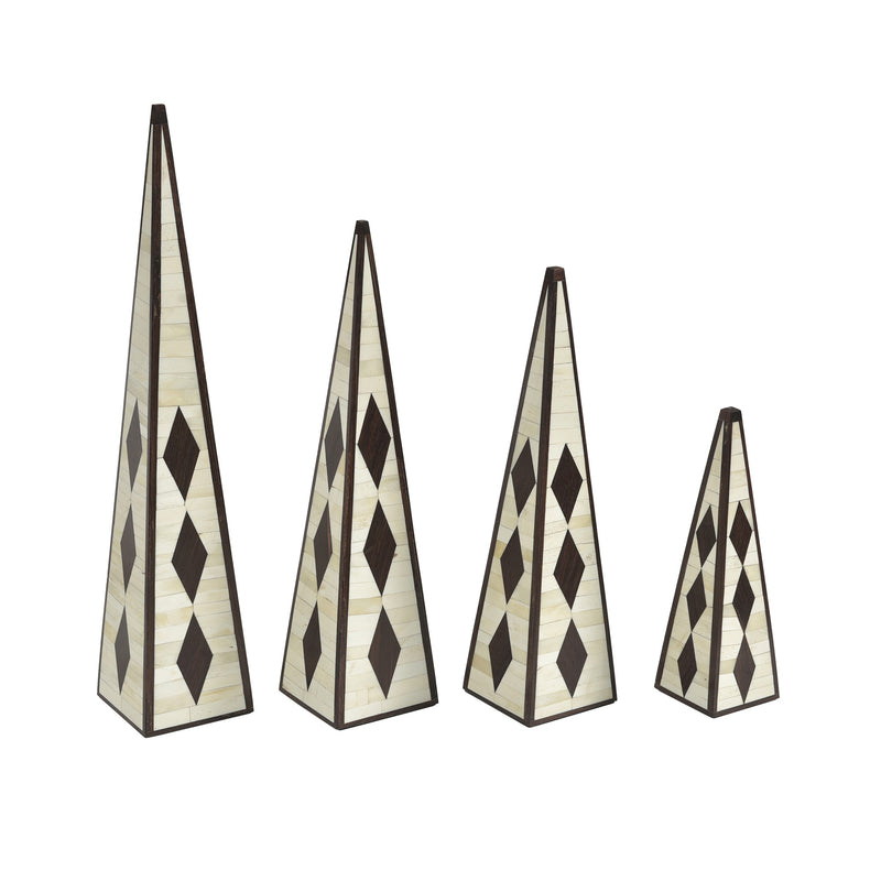 Francis Obelisks Natural / Brown - Set of 4 Flatshot Image 1