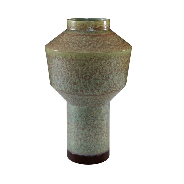 Cosgrove Vase Green and Dark Gray Flatshot Image 1